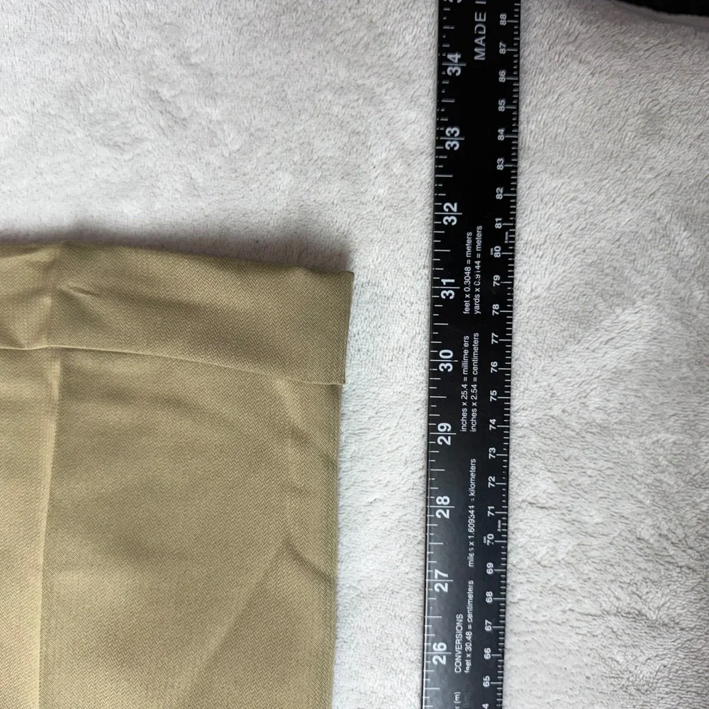 Dockers Mens Khaki Tan Microfiber Pleated Cuffed Dress Pants 36x32